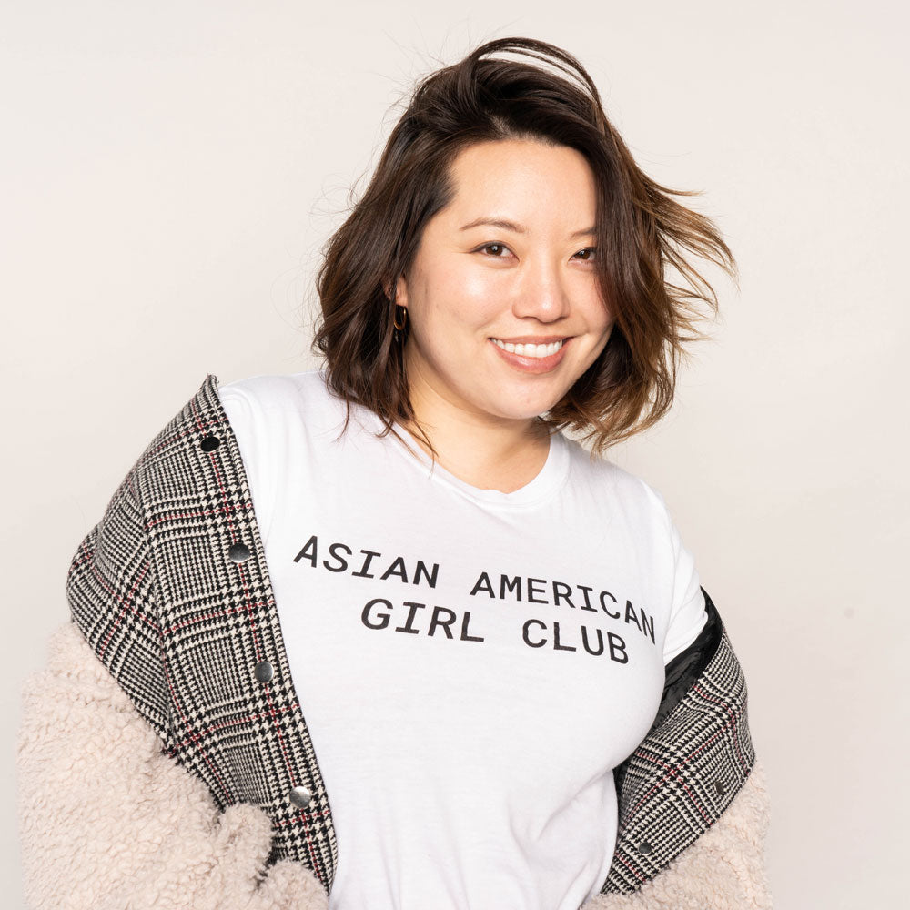 Asian American Girl Club White Logo Tee (Unisex)