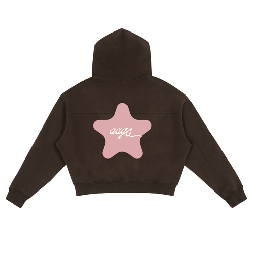 neopolitan zip-up boxy hoodie