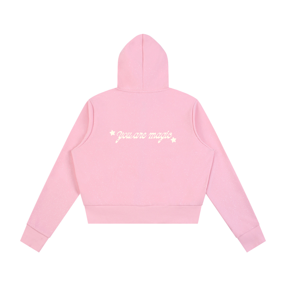 dream sparkle pink zip-up hoodie
