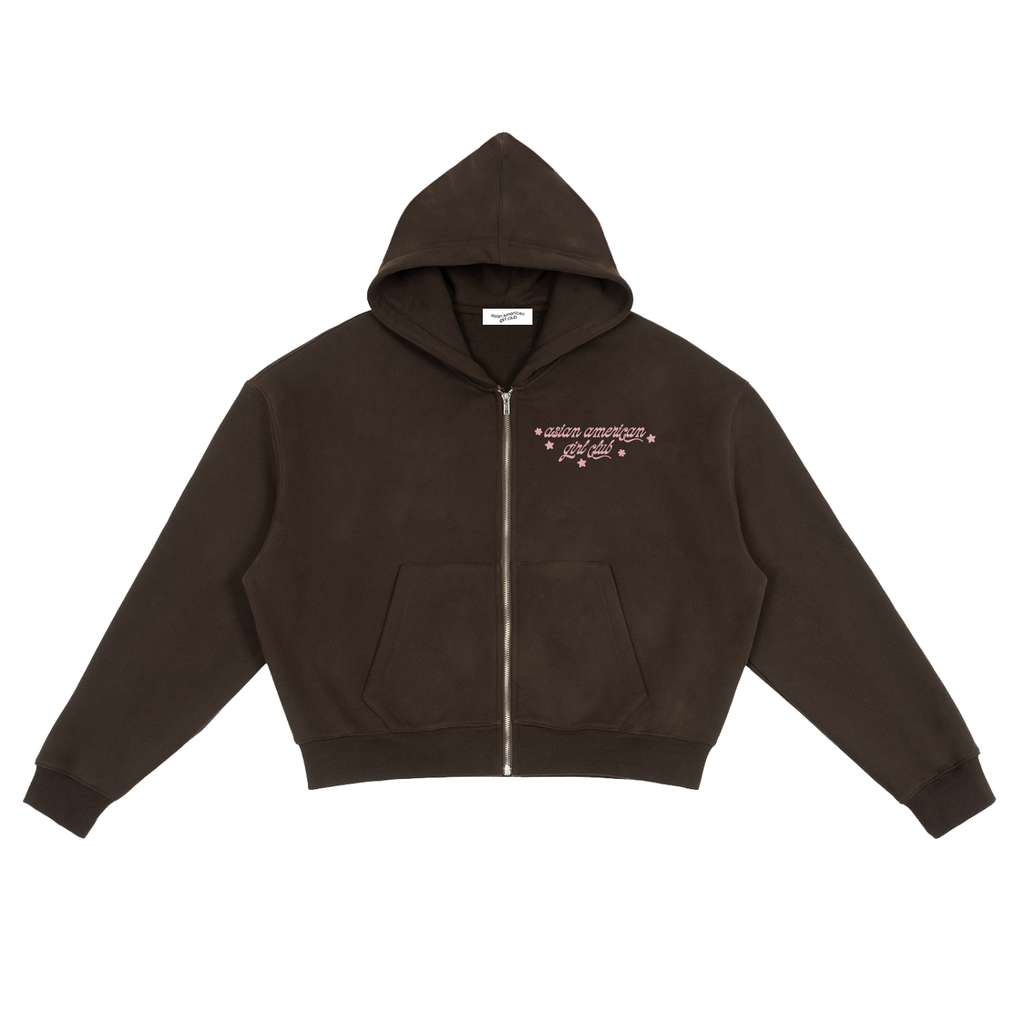 neopolitan zip-up boxy hoodie